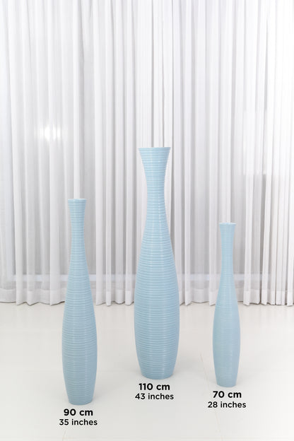 Large Mango Wood Floor Vase – Handcrafted Decorative Highlight from Thailand, 85 cm