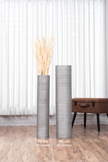 Large Mango Wood Floor Vase – Handcrafted Decorative Highlight from Thailand, 65 cm